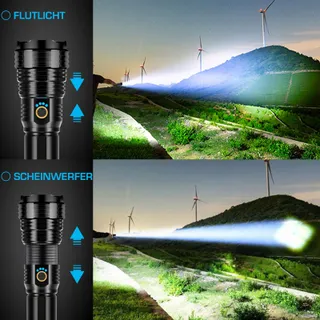 GLARYLIGHT LED Zaklamp 500000 Lumen USB Oplaadbaar IPX7 5 Standen — miniatuur 3