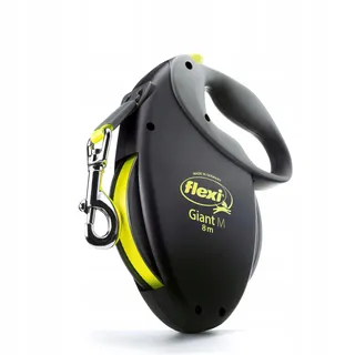 FLEXI Giant M Rolkoord 8m Zwart Neongeel Tot 25kg