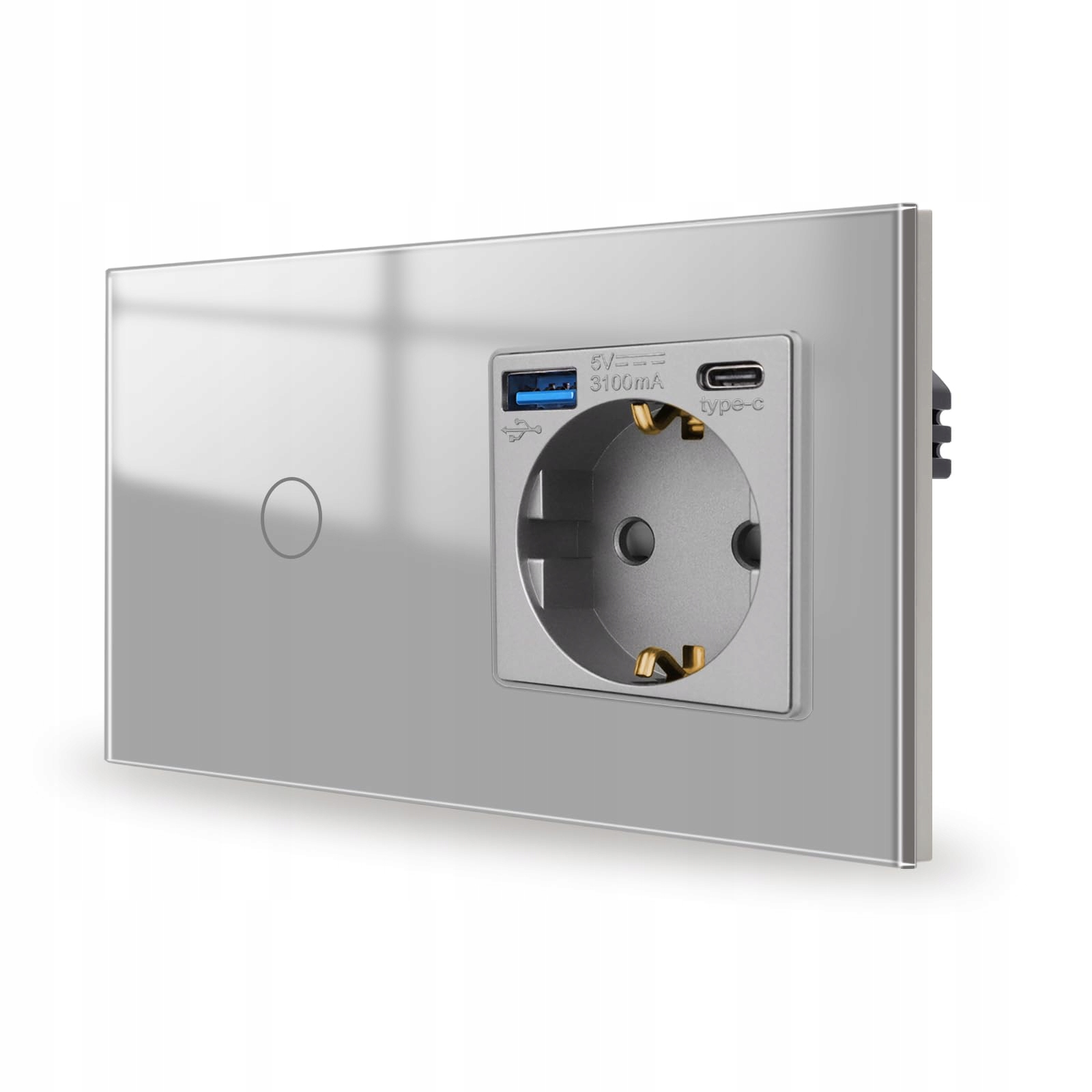 JIMEIDA Touch Lichtschakelaar Stopcontact USB A C 20W Snelladen