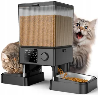 ONEISALL 5L Automatische Voederautomaat Voor Katten En Honden 2 Bakken
