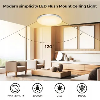 LED LAMPE Moderne Plafondlamp LED 24W IP44 Badkamer en Keuken — miniatuur 3