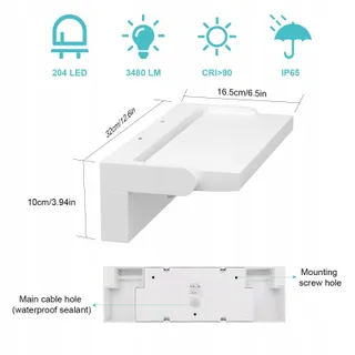 KLIGHTEN 45W LED Buitenlamp Bewegingsmelder IP65 3480LM 3000K — miniatuur 5