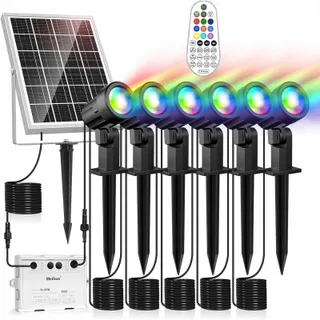 MEIHUA Solar Tuinverlichting RGB 6 Stuks IP66 Afstandsbediening