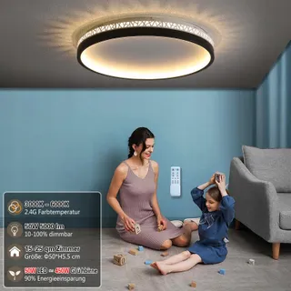 SEATAIN LED Plafondlamp Zwart 50W Dimbaar Afstandsbediening 50cm 5000lm — miniatuur 2