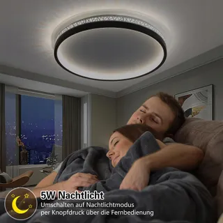 SEATAIN LED Plafondlamp Zwart 50W Dimbaar Afstandsbediening 50cm 5000lm — miniatuur 4