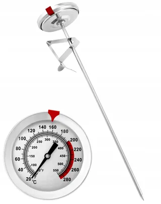 QWORK Keukenthermometer Roestvrij Staal 23cm Sonde Grillen