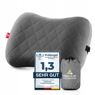 HIKENTURE Opblaasbaar Reiskussen Ergonomisch Grijs