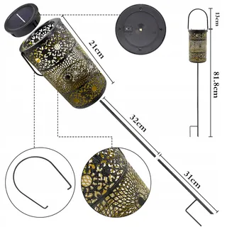 FREEKITE Solar Tuinlantaarns Metaal Weerbestendig 2 Stuks — miniatuur 6