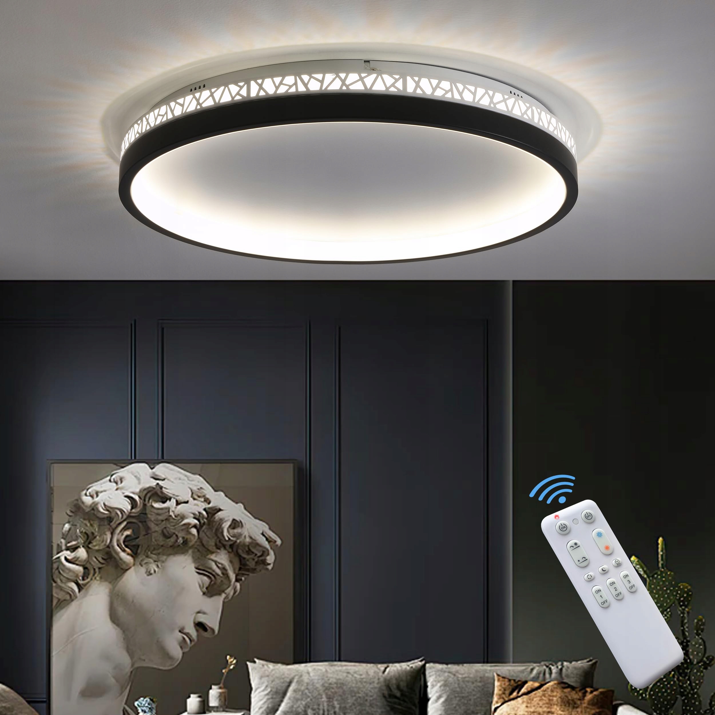 LED DECKENLEUCHTE Plafondlamp met Afstandsbediening 40W Zwart