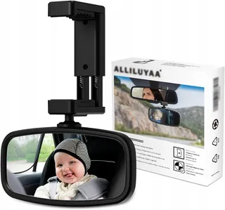 SPIEGEL Autospiegel voor Baby 360° Draaibaar Zwart