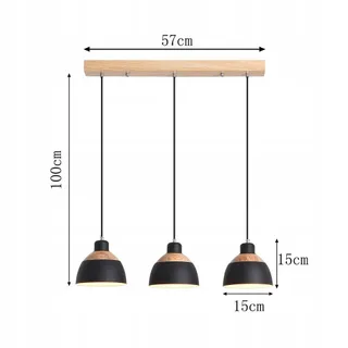 BEASIU-ELETRO Retro Hanglamp 3-lichts Zwart E27 — miniatuur 5