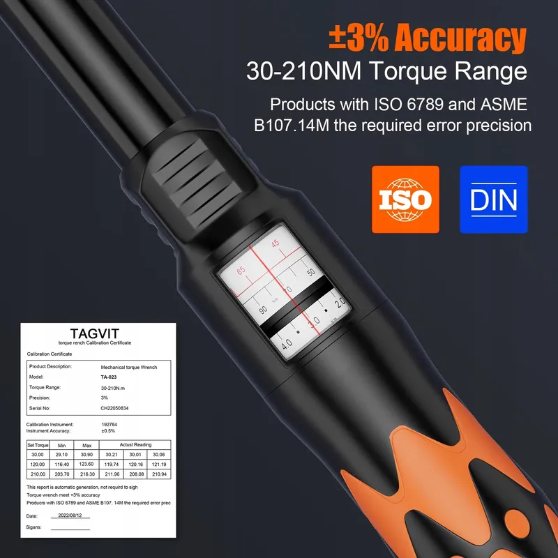 TAGVIT Momentsleutel 1/2 Inch 30-210 Nm Motor en Auto — foto 2