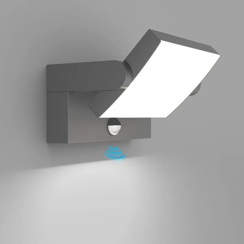 KLIGHTEN 24W LED Buitenlamp Bewegingssensor IP65 Grijs 6000K — foto 1