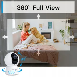 LAXIHUB Huisdiercamera 2K HD WiFi App 2-Weg Audio Alexa — miniatuur 2