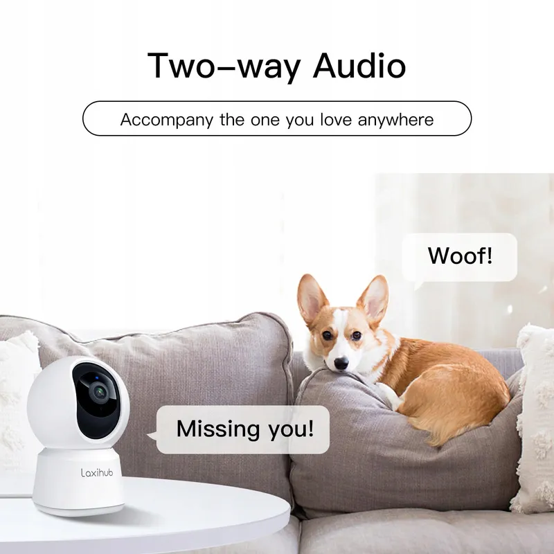 LAXIHUB Huisdiercamera 2K HD WiFi App 2-Weg Audio Alexa — foto 4