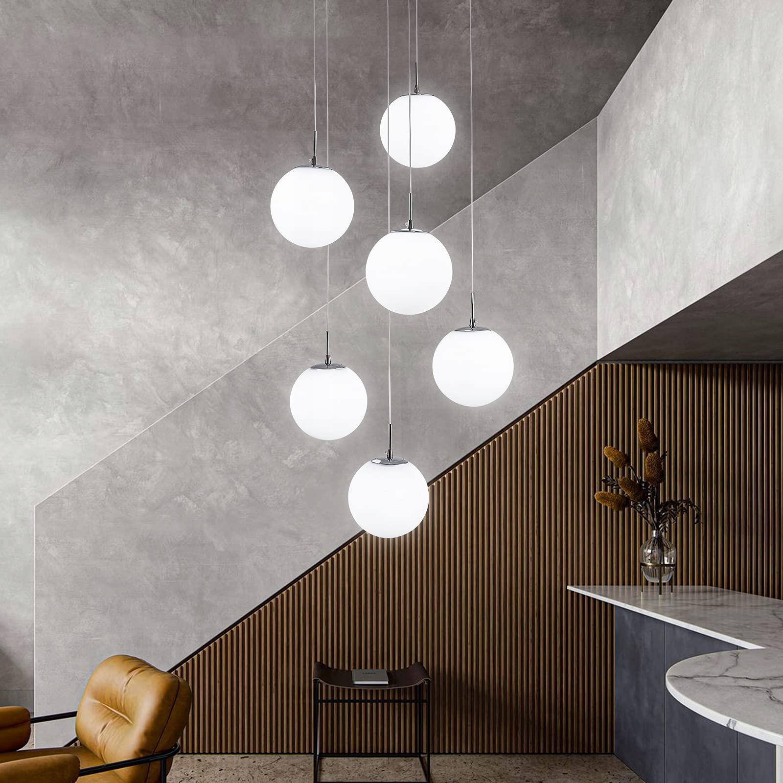 HWS Moderne Hanglamp Trap Eettafel Hoogteverstelbaar 6-vlams