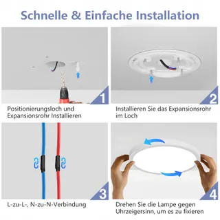 LED Plafondlamp Rond 18W 4000K 1600LM IP44 Badkamer Keuken — miniatuur 8