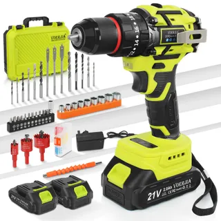 VOERJIA 21V Accuschroefboormachine Brushless met Accessoires