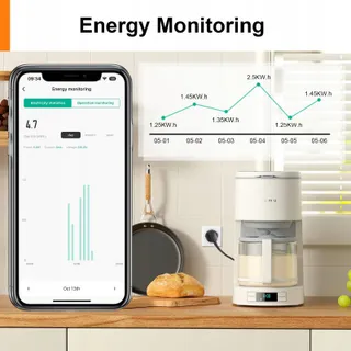 ANTELA Smart Stopcontact WiFi Energiemeter Compatibel met Google — miniatuur 3