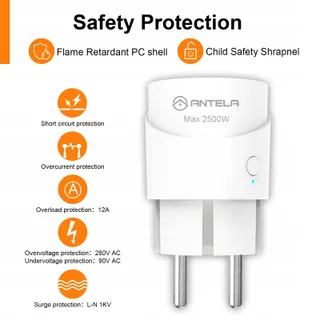 ANTELA Smart Stopcontact WiFi Energiemeter Compatibel met Google — miniatuur 5