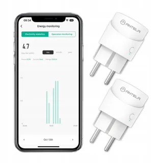 ANTELA Smart Stopcontact WiFi Energiemeter Compatibel met Google — miniatuur 1
