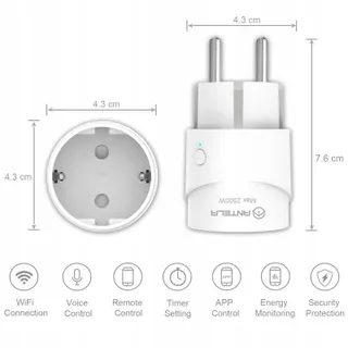 ANTELA Smart Stopcontact WiFi Energiemeter Compatibel met Google — miniatuur 8
