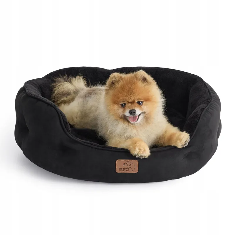 BEDSURE Kattenbed Wasbaar 63x53x20cm Dubbelzijdig Kussen Zwart — foto 2