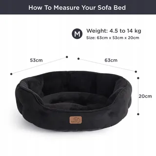 BEDSURE Kattenbed Wasbaar 63x53x20cm Dubbelzijdig Kussen Zwart — miniatuur 7