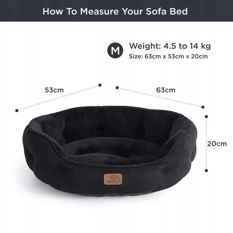BEDSURE Kattenbed Wasbaar 63x53x20cm Dubbelzijdig Kussen Zwart — foto 7