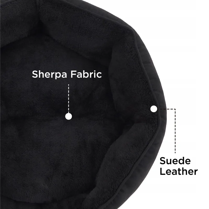 BEDSURE Kattenbed Wasbaar 63x53x20cm Dubbelzijdig Kussen Zwart — foto 5