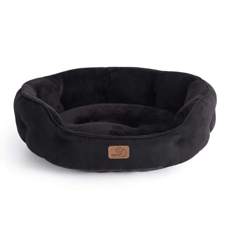 BEDSURE Kattenbed Wasbaar 63x53x20cm Dubbelzijdig Kussen Zwart — foto 1