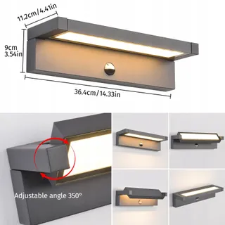 KUKAK LED Wandlamp Buiten Bewegingsmelder 36W IP65 3000K — miniatuur 3