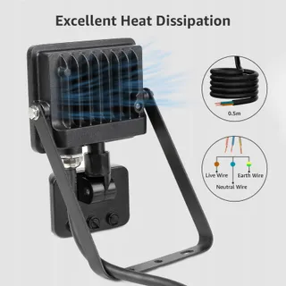 LEPRO 10W LED Buitenschijnwerper Bewegingsmelder 850LM — miniatuur 5