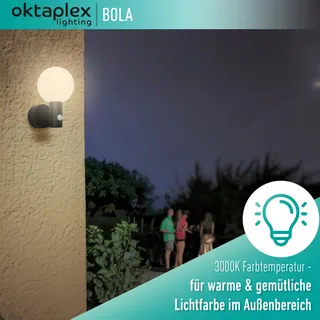 OKTAPLEX Bola LED Buitenlamp Bewegingsmelder IP65 3000K 1600lm 15.7W — miniatuur 6