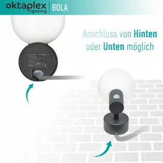 OKTAPLEX Bola LED Buitenlamp Bewegingsmelder IP65 3000K 1600lm 15.7W — miniatuur 4