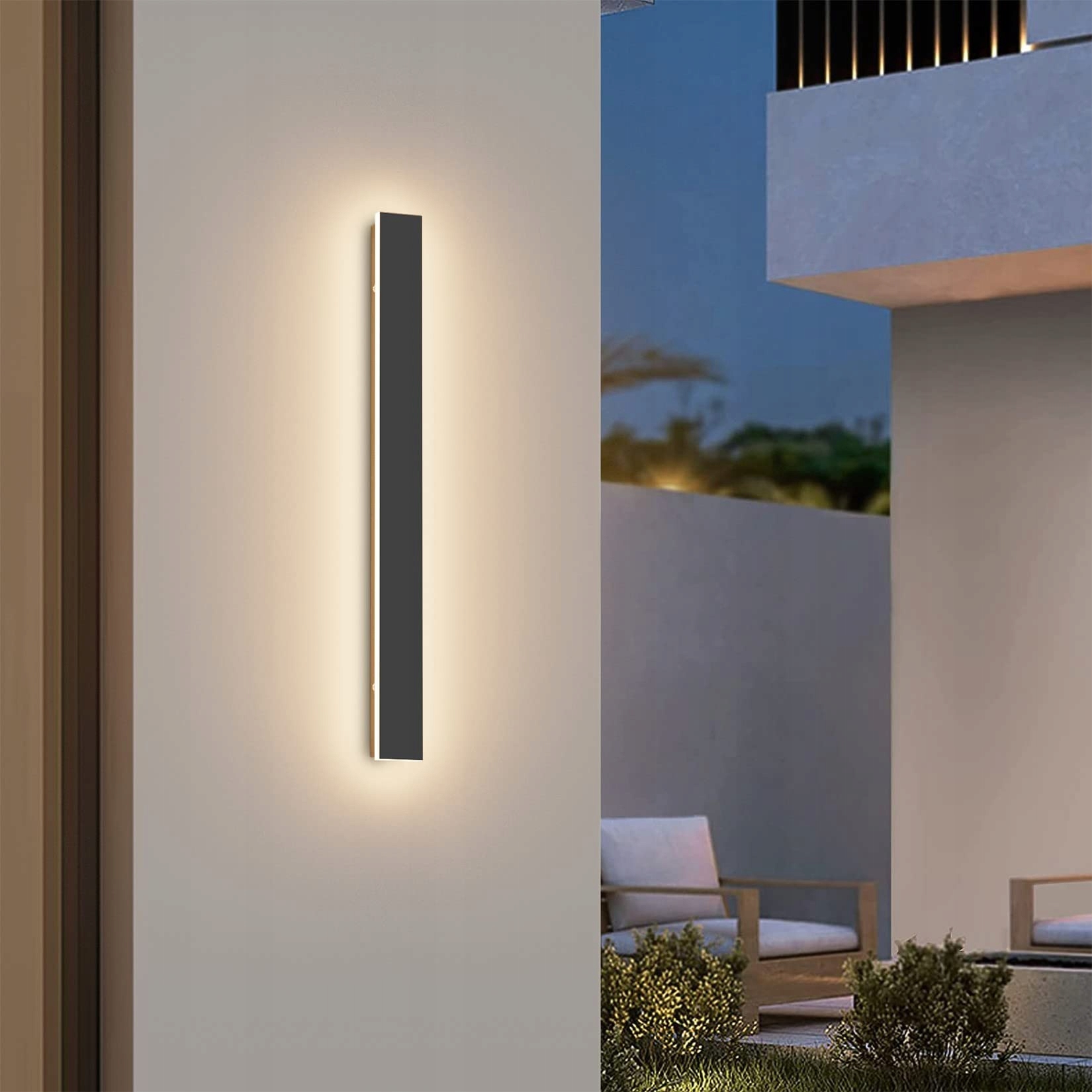 K-BRIGHT LED Wandlamp Buiten 20W 60CM IP65 Warm Wit Zwart