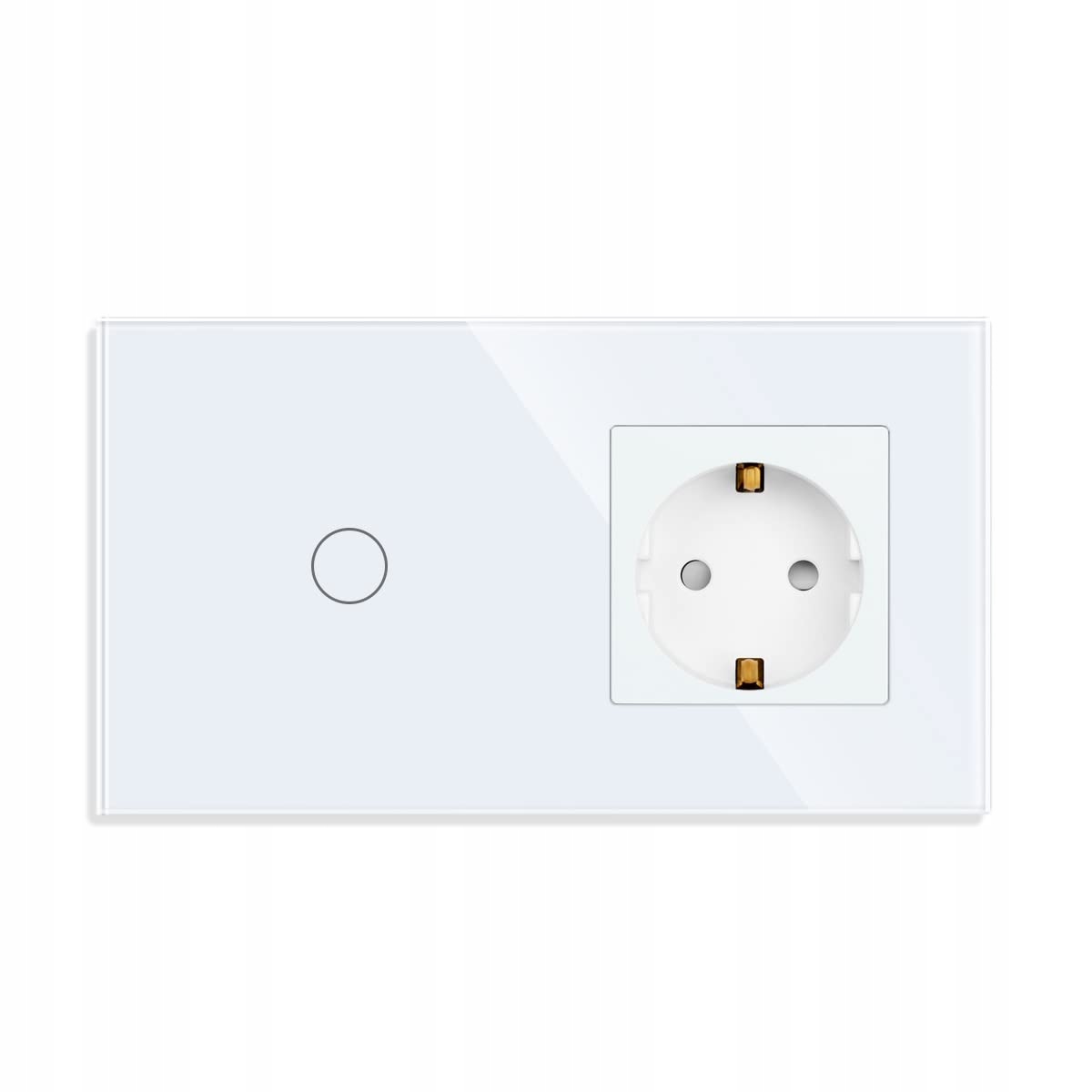JIMEIDA Stopcontact met Touch Lichtschakelaar Wit Glas LED 500W