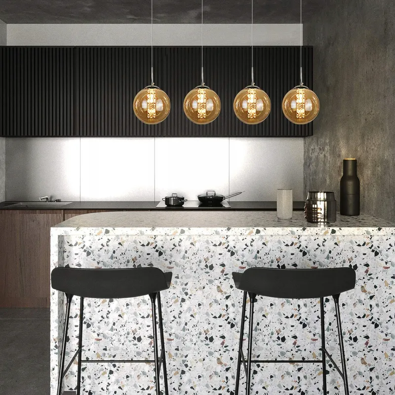 CBJKTX Hanglamp 4-Lamps Glas Amber — foto 2