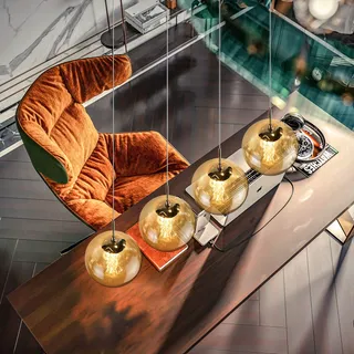 CBJKTX Hanglamp 4-Lamps Glas Amber — miniatuur 3