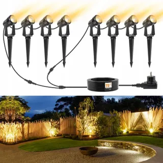 NIORSUN Tuinverlichting LED 3000K IP67 Waterdicht 29m 27V 8-Pack — miniatuur 1