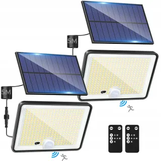 LOTMOS Solar Buitenlampen Bewegingsmelder 342 LED IP65 Waterdicht