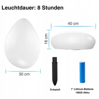 INFRAY LED Solarlamp Tuin Solarbol 40cm IP67 9 Modi — miniatuur 7