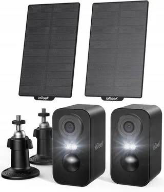 IEGEEK 2K Draadloze Buitencamera Accu Zonnepaneel WiFi PIR