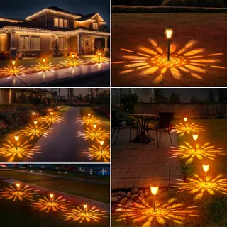 FIFLYING Solarlampen Buiten LED IP65 Tuin Gazon Paden 6 Stuks — miniatuur 7
