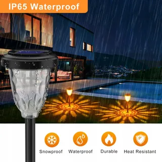 FIFLYING Solarlampen Buiten LED IP65 Tuin Gazon Paden 6 Stuks — miniatuur 4
