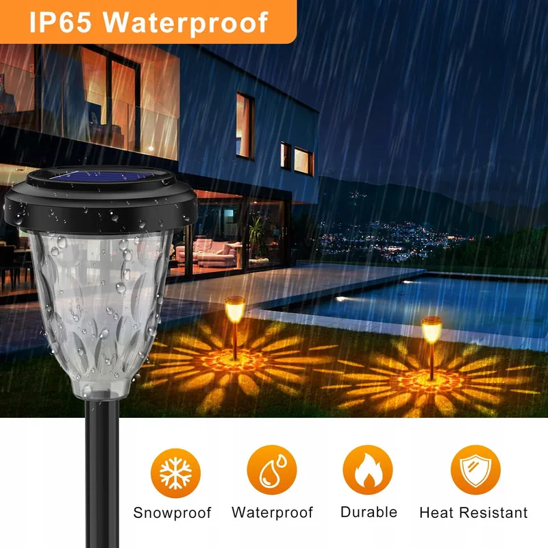 FIFLYING Solarlampen Buiten LED IP65 Tuin Gazon Paden 6 Stuks — foto 4