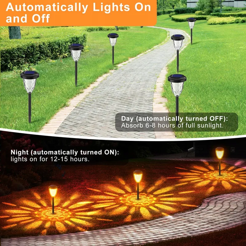 FIFLYING Solarlampen Buiten LED IP65 Tuin Gazon Paden 6 Stuks — foto 5