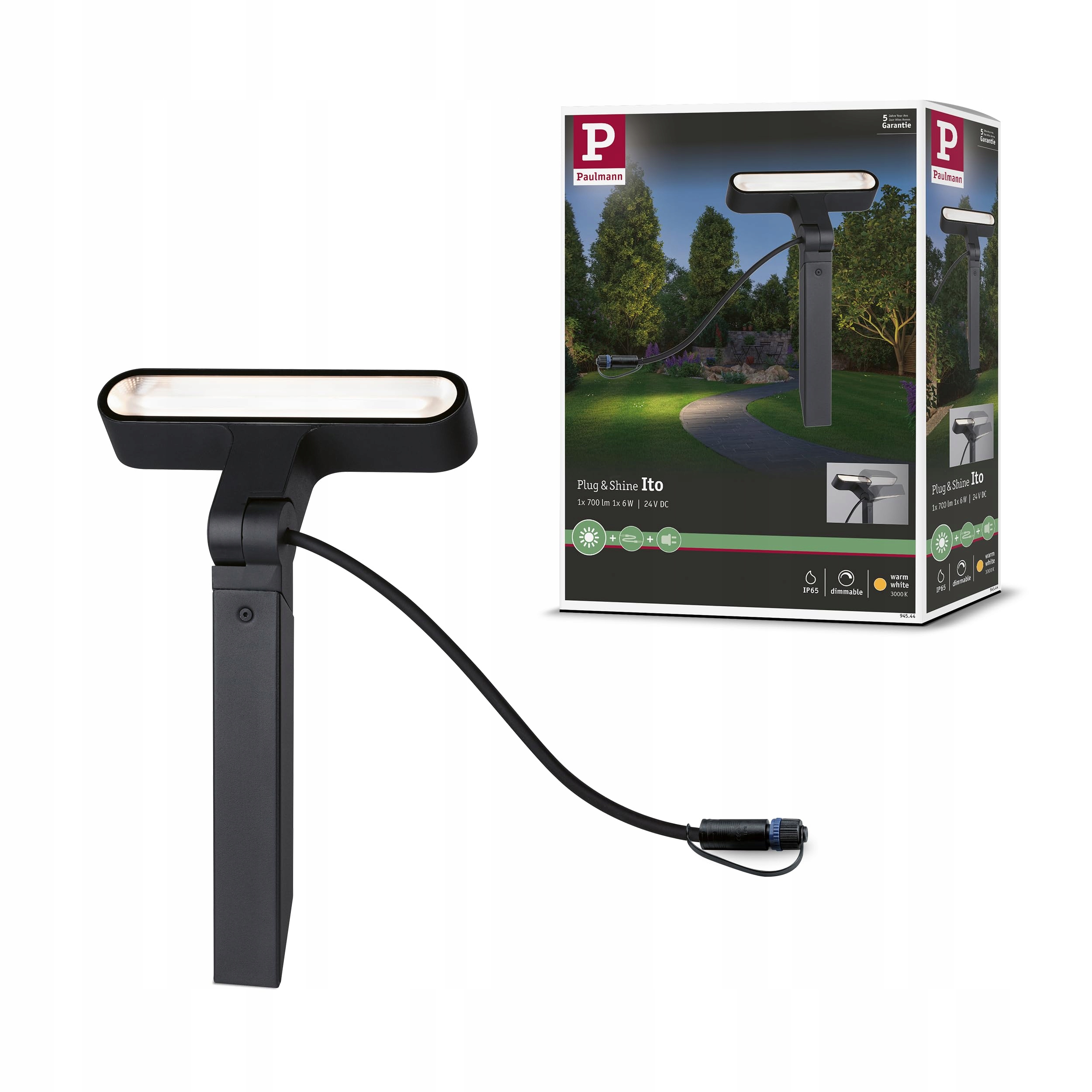 PAULMANN Plug Shine LED Buitenspot Ito IP65 6W Dimbaar