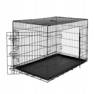LIONTO Transportbox Honden Katten Metaal 106x71x77cm Zwart