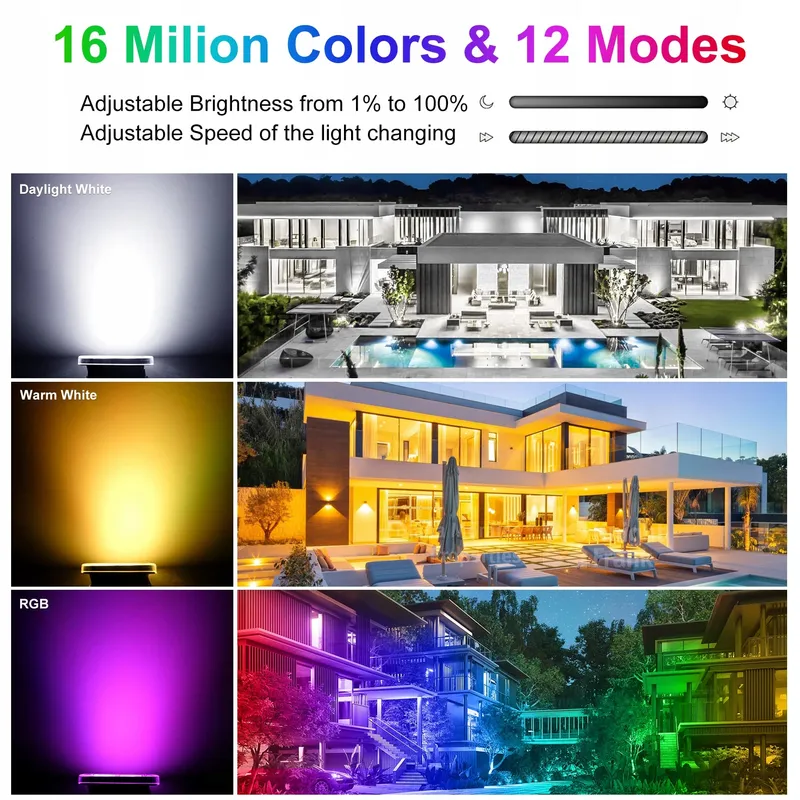 NATPOW LED Tuinverlichting RGB IP65 Bluetooth 16 Miljoen Kleuren — foto 3